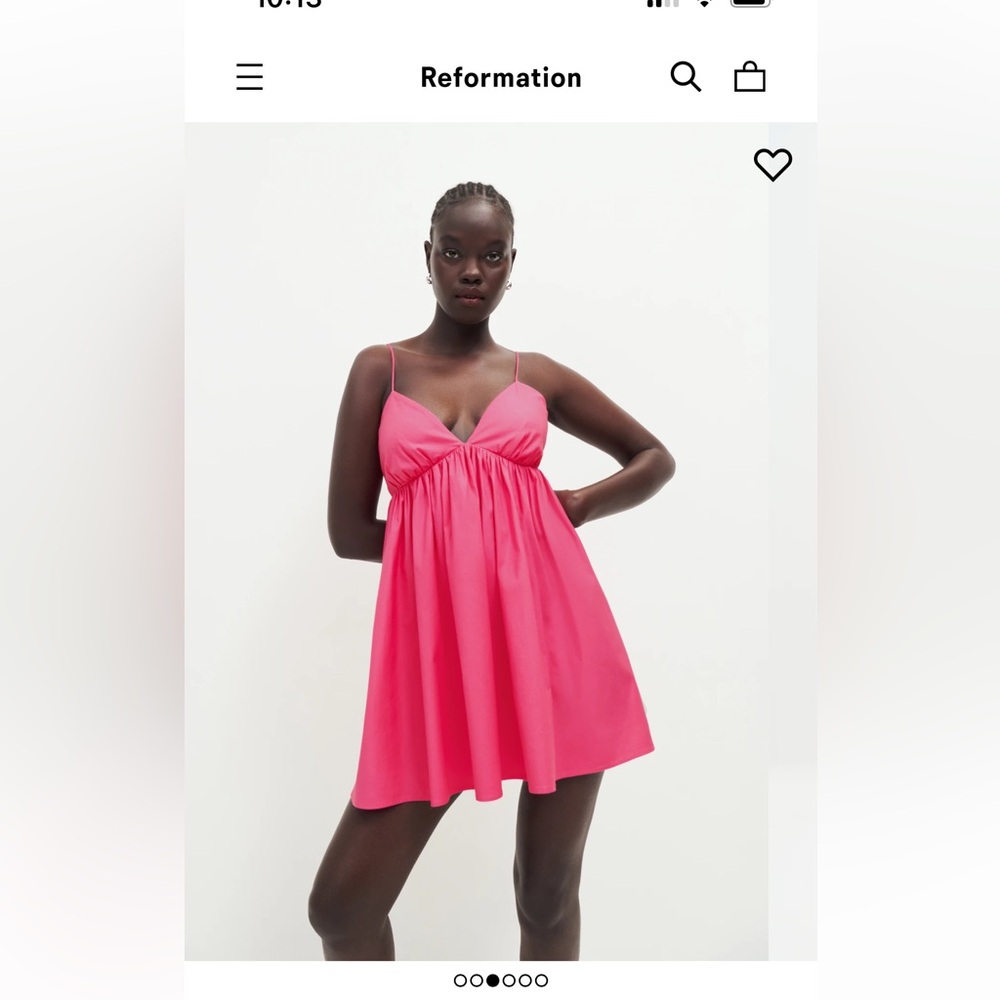 Reformation Amara dress in color flambe
